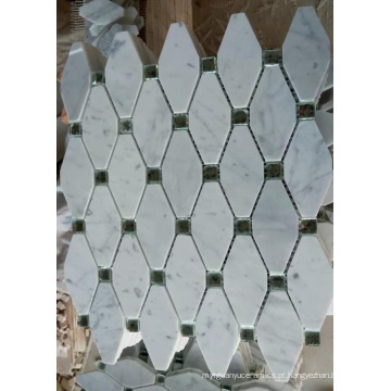 Mosaico de mosaico octogonal Mosaico de mármore branco (HSM210)